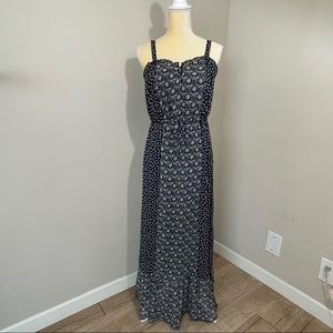 GAP boho maxi dress navy blue Sz small